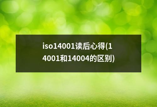 iso14001读后心得(14001和14004的区别)