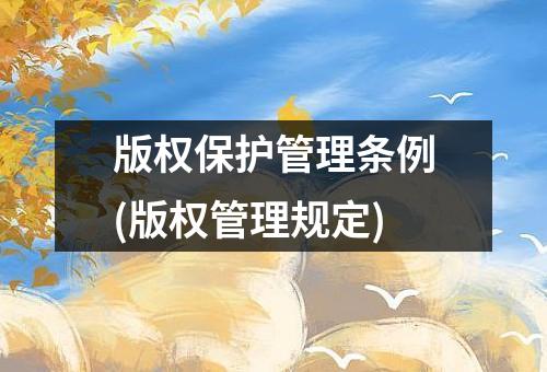 版权保护管理条例(版权管理规定)