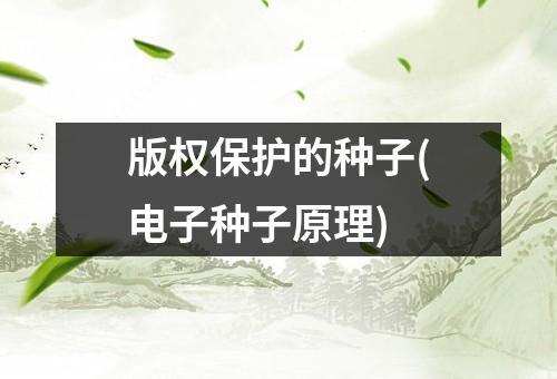 版权保护的种子(电子种子原理)