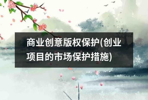 商业创意版权保护(创业项目的市场保护措施)