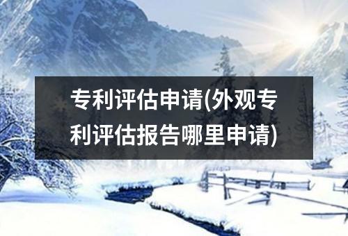 专利评估申请(外观专利评估报告哪里申请)